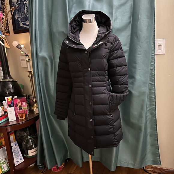 Pajar NWT Willow Puffer Black Jacket Coat Hooded Slim Featherless - Picture 4 of 9